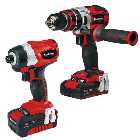 Einhell Power X-Change Combi Drill & Impact Driver Twinpack with 1 x 2.0Ah, 1 x 4.0Ah batteries
