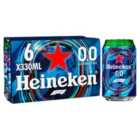 Heineken 0.0 Alcohol Free Beer Cans 6 x 330ml