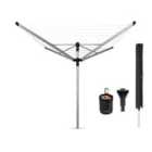 Brabantia Lift-O-Matic Advance 50m 4-Arm Rotary Airer with Cover and Peg Bag