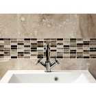 Wickes Emperador Marble & Glass Mosaic Tile Sheet - 297 x 297mm
