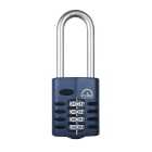 Squire Combination Padlock with Extra Long Hardened Steel Shackle - 50mm
