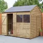 Forest Garden 8 x 6 ft Reverse Apex Overlap Pressure Treated Shed