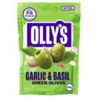 Olly's Olives Basil & Garlic Green Halkidiki Olives - The Connoisseur 50g