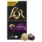 L'OR Espresso Supremo Coffee Pods x10 Intensity 10 52g
