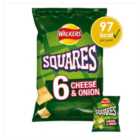 Walkers Squares Cheese & Onion Multipack Snacks Crisps 6 x 22g