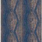 Boutique Vermeil Stripe Blue Decorative Wallpaper - 10m