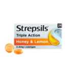 Strepsils Triple Action Honey & Lemon Throat Lozenges 24 per pack