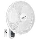 Sealey SWF16WR 16" 3-Speed Wall Fan with Remote Control