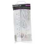 Daewoo 6-Way 3m Extension Lead - White