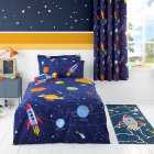 Space Glow in the Dark Duvet Cover and Pillowcase Set