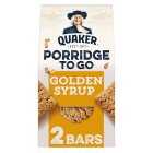 Quaker Porridge To Go Golden Syrup Breakfast Bars, 2x55g