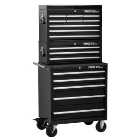 Hilka Professional 17 Drawer Tool Chest and Trolley Combination Unit - Black