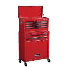 Hilka Heavy Duty 8 Drawer Tool Chest and Cabinet Combination Set - Red