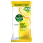 Dettol Antibacterial Biodegradable Citrus Multi Surface Cleaning Wipes 105 per pack