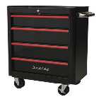 Sealey AP28204BR 4 Drawer Retro Style Rollcab (Black and Red)