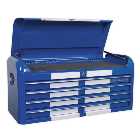 Sealey AP41104BWS Topchest 4 Drawer Wide Retro Style (Blue and White)