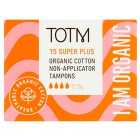 TOTM Organic Cotton Non-Applicator Tampons Super Plus 15 per pack