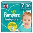 Pampers Baby-Dry Size 7, 30 Nappies, 15kg+, Essential Pack 30 per pack