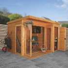 Mercia 10 x 8 ft Large Room Garden Office with Side Shed & Bi-Fold Doors