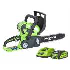 Greenworks GWG40CS30K2 30cm 40V Cordless Chainsaw with 2Ah Battery and Charger