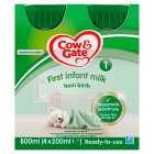Cow & Gate First Infant Milk, 4x200ml