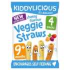 Kiddylicious Cheesy Flavoured Veggie Straws Baby Snacks 4 x 12g