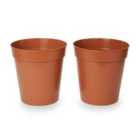 Lei Terracotta Plastic Circular Grow pot (Dia)25.4cm, Pack of 2