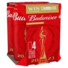 Budweiser Lager Beer Cans 4 x 440ml