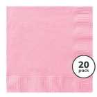 Baby Pink 2 Ply Paper Party Napkins 20 per pack