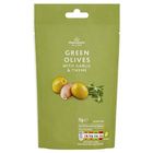 Morrisons Pitted Green Olives With Garlic & Thyme (70g) 70g