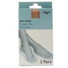 John Lewis 2 pairs foot sock nude, medium-large