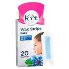 Veet Wax Strips Face for Sensitive Skin, Wax Strips 20ml