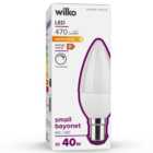 Wilko 1 pack Small Bayonet B15/SBC LED 470 Lumens Dimmable Candle Light Bulb