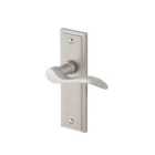 Colours Sennen Nickel effect Aluminium Scroll Latch Door handle (L)105mm, Pair
