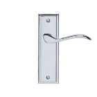Colours Sennen Polished Chrome effect Aluminium Scroll Latch Door handle (L)105mm, Pack of 3