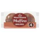 Morrisons Wholemeal Muffins 4 per pack