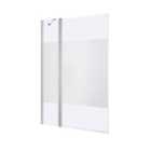 GoodHome Calera Straight 2 panel Frosted Chrome effect frame Bath screen, (H)140cm (W)1040mm