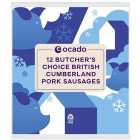 Ocado 12 Butcher's Choice British Cumberland Pork Sausages 600g