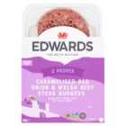 Edwards 2 Caramelised Onion & Welsh Beef Steak Burgers 300g