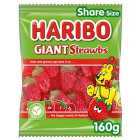 Haribo Giant Strawbs Sweets Sharing Bag 160g