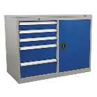 Sealey API1103B Industrial 5 Drawer & 1 Shelf Cabinet/Workstation