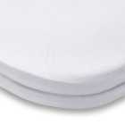 Pack of 2 White 100% Cotton Jersey Travel Cot Fitted Sheets