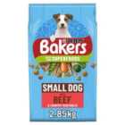 Bakers Small Dog Dry Dog Food Beef And Veg 2.85kg