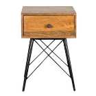 Finchley 1 Drawer Bedside Table, Mango Wood