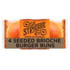 St Pierre Sliced Seeded Brioche Burger Buns 4 per pack