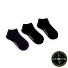 Glenmuir Womens Bamboo Trainer Socks, Black, Size 4-8 3 per pack