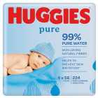Huggies Pure Quad Baby Wipes Quad Pack 4 x 56 per pack