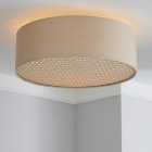 Kirsty Shade Taupe Flush Ceiling Light