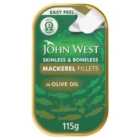 John West Skinless & Boneless Mackerel Fillets In Olive Oil (115g) 80g