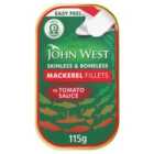 John West Skinless and Boneless Mackerel Fillet In Tomato Sauce (115g) 115g